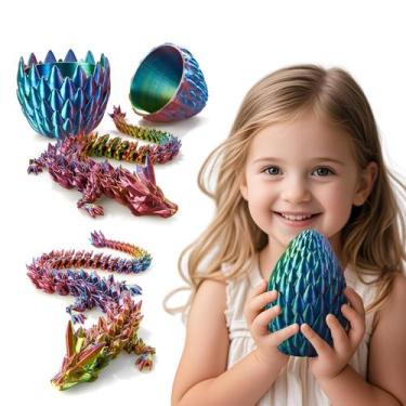 Imagem de Dragão impresso em 3D Toy Dak Haan com ovo de dragão de 15 polegadas d