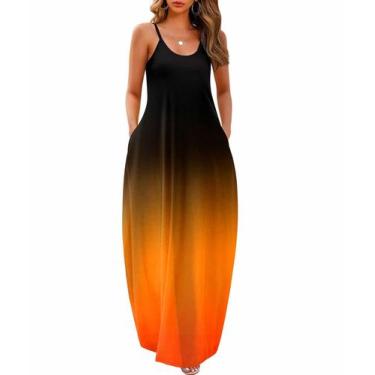 Imagem de Vestido maxi Wolddress feminino 2025 casual sem mangas plus size