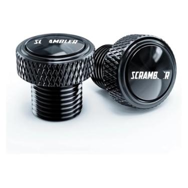 Imagem de BYYINGSUS Mototcycle Peças Modificadas M10*1,25 Parafusos de Bujões de Orifício Espelho Capa Decorativa Compatível com Scrambler 800 1100 800 Desert Sled 2017-2022 (Preto, 10MM-B)