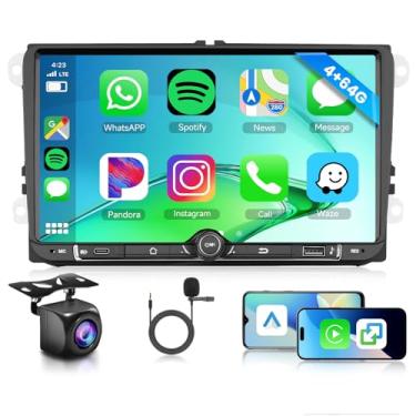 Imagem de Hodozzy [4G + 64G] Rádio para Volkswagen VW Jetta Passat Golf Beetle Polo Caddy Tiguan Touran para SEAT para Skoda com Wireless CarPlay Android Auto, rádio de carro de 22 cm com Bluetooth, GPS, WiFi