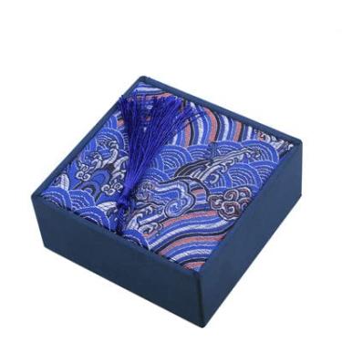 Imagem de Only My Live Home Caixas de armazenamento de joias quadradas de brocado de seda com inserções de algodão para pulseiras femininas, caixa de embalagem de joias estilo chinês (azul (água do mar), 10 x