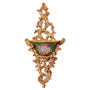 Imagem de CUTPOIY Vaso de flores altas de resina retrô estilo europeu para sala de estar, sala de jantar, quarto, cozinha, escritório, hotel, decoração de parede, decoração de casa, vaso decorativo para