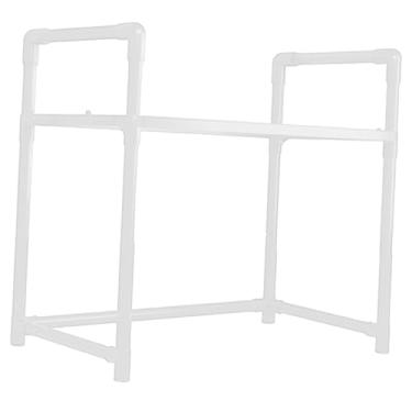 Imagem de Generic Prateleira para micro-ondas, utensílios de cozinha, armazenamento de mesa, despensa, balcão estável, prateleira de armazenamento, 1 Nível Preto