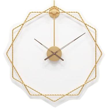 Imagem de Relógio de parede silencioso relógio de parede minimalista relógio moderno criativo americano arte personalizada sala de estar relógio de parede nórdico moderno, ouro 80 cm/31 polegadas relógio de
