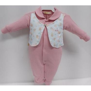 Imagem de Macacão Estampado Luxo Bebê Menina Finta Casaco Zafielo 617, Rosa, M (