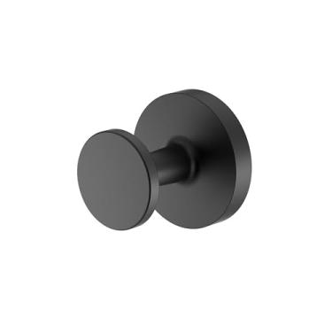 Imagem de Gatco Gancho para roupão Gibson 5215MX | Gancho de parede moderno retrô para roupões, toalhas e roupas | Ferragens decorativas elegantes, metal resistente, suporte EZ Ancor | Acabamento preto fosco