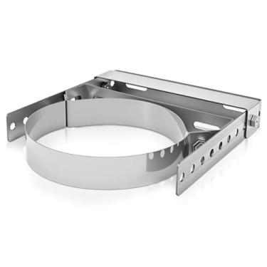 Imagem de Zonon Suporte de parede ajustável para tubo de fogão (anel interno de 20 cm), suporte de tubo de chaminé de aço inoxidável 304, suporte de chaminé, suporte de tubo de lareira compatível com tubo de