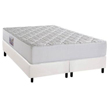 Imagem de Cama Box Queen: Colchão Espuma D45 Herval New Top + Base Crc Corano White (158x198)