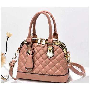 Imagem de Bolsa rosa com chaveiro - Samara modas 