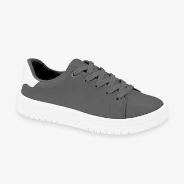 Imagem de Tênis Casual Feminino Napa Moleca Cadarço 5791.100, Preto, Branco, 36