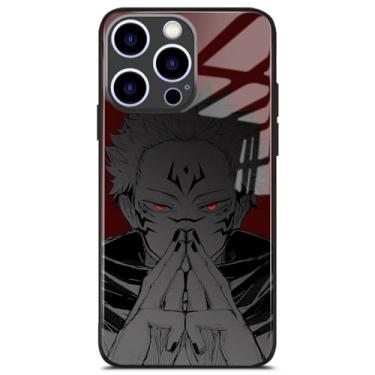 Imagem de Akatxezy Capa de telefone personalizada com personagem de mangá anime icônico para iPhone Air, capa de silicone e vidro temperado brilhante criativo