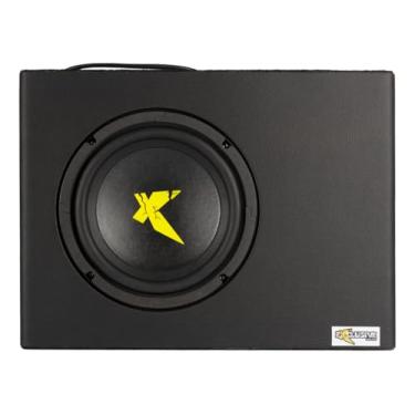 Imagem de Caixa Slim Lite Amplificada, Subwoofer 8 Polegadas, 200W, Preta, 30x10x40cm, Som Automotivo, Instalação Via Fio