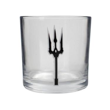 Imagem de Copo De Whisky Vidro Exú Tridente Trabalhado 300 Ml