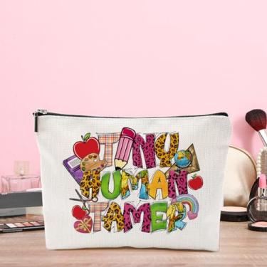 Imagem de Bolsa de maquiagem divertida para professores, presente de agradecimento, bolsa de cosméticos para mulheres, tia, aniversário, Natal, formatura, aposentadoria