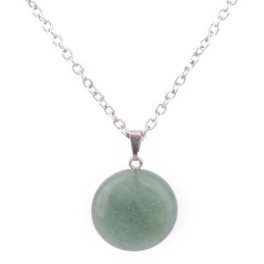 Imagem de Colar feminino de cristal de pedra natural quartzo rosa verde aventurina lápis-lazúli obsidiana preta colar de granada para mulheres, one size, Liga de aço, Sem Pedra Preciosa