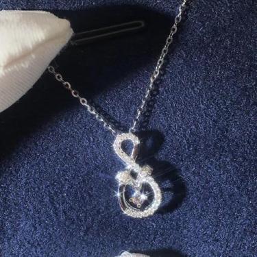 Imagem de Colar infinito para mulheres, banhado a prata, corrente de zircônia cúbica branca, ajustável, moderno, delicado, simples, minimalista, joia presente para formatura, casamento, noivas