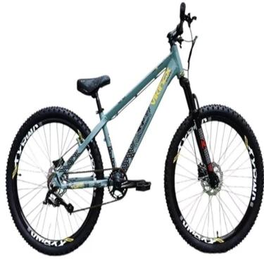 Imagem de Vikingx Tuff 30 Cinza Amarelo Whelling Single Freio Hidraulico Vmaxx Liso Com Suspenão Mecanica