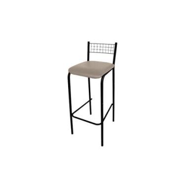 Imagem de Banqueta Sala de Jantar Gênova 1B705PRF Aço 1 Un Preto/Boucle Bege Fen