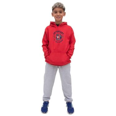 Imagem de Conjunto Moletom Infantil Meninos Blusa Canguru Capuz e Calça Comprida Quentinho Inverno Escola