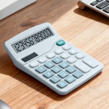 Imagem de Calculadora de mesa - Calculadoras de escritório de 12 dígitos com tela LCD grande, perfeita para uso diário em casa e escritório