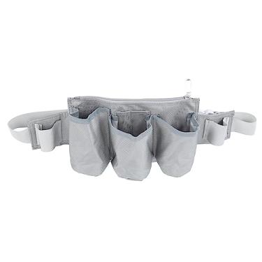 Imagem de HEEPDD Cinto de Ferramenta de Jardim, 3 Bolsos 1 Com Zíper 2 Tiras Laterais Oxford Fabric Bolsa de Ferramentas Ajustável para Camping Familiar Nan (Cinza)