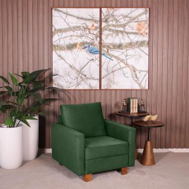 Imagem de Poltrona Decorativa Para Sala Veludo Plaza Verde - Straub Web