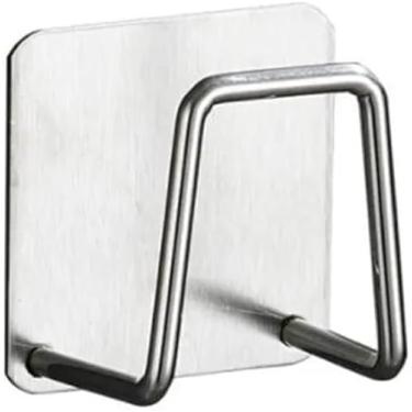 Imagem de Suporte para Esponja de Cozinha em Aço Inox, Conjunto com 4 Ganchos Prateados, 5x3x5cm, Organizador de Pia para Bucha e Esponja (1)