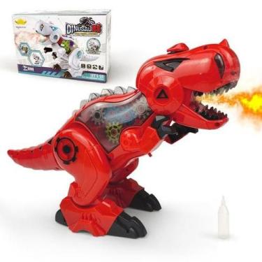 Imagem de Dinossauro Robô Mecânico Engrenagens Solta Fumaça Com Luz E Som ( VERM