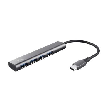 Imagem de Hub USB-C Trust Halyx, USB-A 3.2, 4 Portas, Cinza