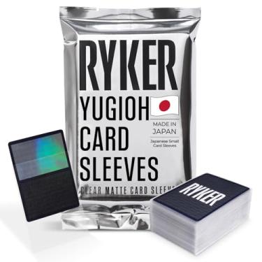 Imagem de Ryker Mangas tamanho japonês fosco para cartas projetadas para Yu-Gi-Oh, Cardfight Vanguard e outros TCGs (pacote com 100, transparente)