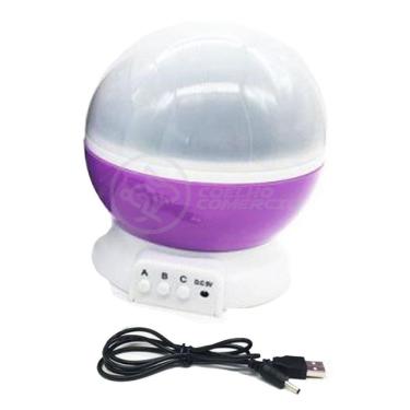 Imagem de Luminária Projetor Abajur Estrelas Galáxia Projeção Céu Roxo