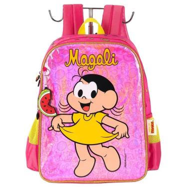 Imagem de Mochila De Costas Escolar Infantil Mônica Magali Chaveiro