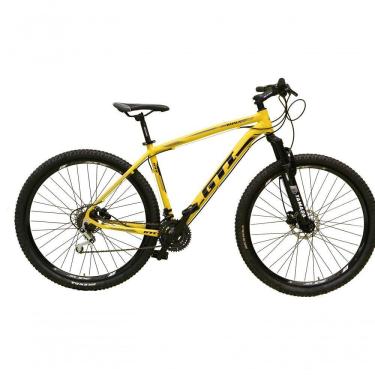 Imagem de Bicicleta Aro 29 Gti Roma Alumínio 21v Freio A Disco Hidráulico Garfo Com Suspensão - Amarelo Tam.19