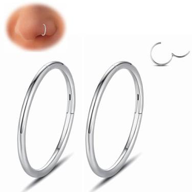 Imagem de YROGCU Piercing de nariz piercing de lábio septo: anel duplo/triplo aberto empilhado 14G/16G/18G/20G 6 mm/8 mm/10 mm/12 mm 316L aço cirúrgico 316L brinco helix torre concha cartilagem daith tragus