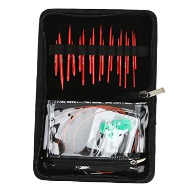 Imagem de Acouto Conjunto de Agulhas de tricô Circulares – Agulhas Circulares de PU de Aço Inoxidável de Alumínio Intercambiáveis ​​com Tamanhos Impressos – e Fáceis de Usar Em Todos Os Projetos de tricô – para Presente Ideal