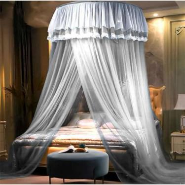 Imagem de Mosquiteiro Teto Gigante p/Cama Casal Box Queen King | Renda Luxo(branco)