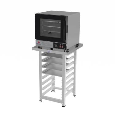 Imagem de Forno Turbo Prp-004 Plus 220V Preto + Bancada Mes-004 Progás + 4 Assadeiras Cimapi 220V
