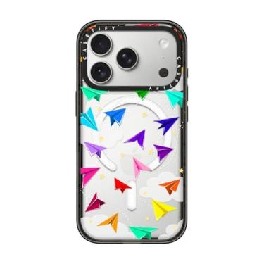 Imagem de CASETiFY Capa Impact para iPhone 17 Pro [fina/compatível com Magsafe/2,5 m. Proteção contra quedas de grau militar 4X] - Aqui e em qualquer lugar - Preto transparente