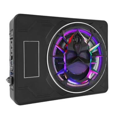 Imagem de RiToEasysports Subwoofer de Carro 10 Polegadas 800W Super Slim Active Powered Subwoofer Sob o Assento Com Luzes LED para Caminhões SUVs, Amplificador Embutido Em Liga de Alumínio Controle Remoto (#12)