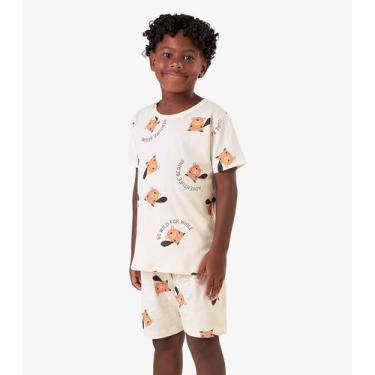 Imagem de Pijama Meia Malha Rovi Kids Bege - Rovitex Kids Pijamas, 6, Bege