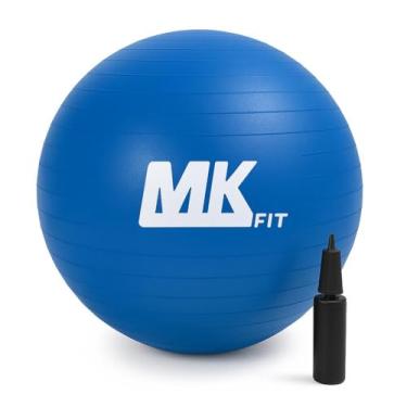 Imagem de Bola Pilates Yoga Abdominal Ginastica Fitness 55 cm C/Bomba (Azul)