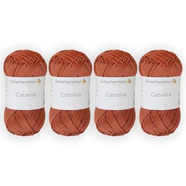 Imagem de 4 novelos/pacote Schachenmayr (SMC) Catania Originals Yarn, cada bola 50 g (125 m), 100% algodão mercerizado para fio de tricô e crochê, peso esportivo, 426 - Raposa