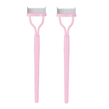 Imagem de Pacote com 2 escovas profissionais de pente de cílios com capa de pente/design de arcos/removedor de touceiras de rímel/separador de cílios