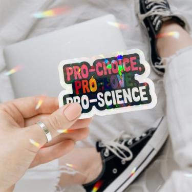 Imagem de Adesivo de vinil Pro Choice Pro Love Pro Science, adesivo feminista liberal dos direitos do aborto, adesivos de direitos humanos para laptop, garrafa, capa de telefone, capacete de janela de carro