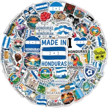 Imagem de 100 peças de adesivos Honduras – Decalques impermeáveis de vinil Roatan para laptop, garrafa de água, álbum de recortes de viagem, bagagem, carro, adesivo estético cultural
