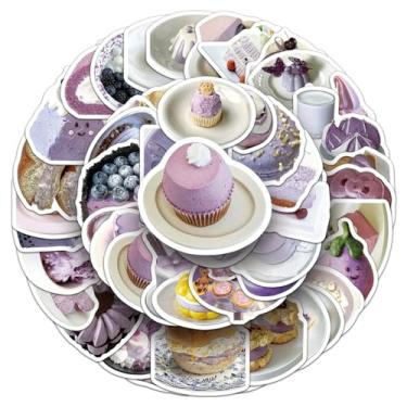 Imagem de Pacote com 50 adesivos de sobremesa, garrafas de água, laptop, celular, computador, guitarra, skate, hidroflass, sobremesa, vinil, adesivos, impermeáveis, estéticos, modernos decalques para crianças