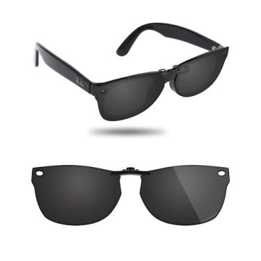 Imagem de Fiskr Óculos de sol polarizados clip-on para Ray-Ban RB5184F (tamanho 52-18) - Proteção UV - Ajuste universal - Não abre - Preto clássico