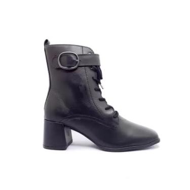 Imagem de Bota Feminina Bottero Couro Cano Curto - Preto