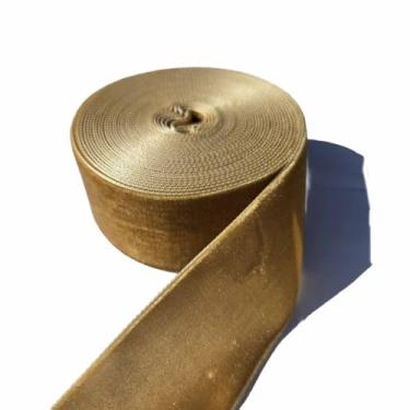 Imagem de FAYADA Fita de veludo cáqui de 3,8 cm para decoração de guirlanda de Natal, ornamentos artesanais, embrulho de presente e confecção de laços (caqui, 3,8 cm - 5 jardas)