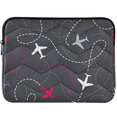 Imagem de Capa protetora para notebook Airplane Line preta universal de 33 a 14 polegadas linda capa protetora para laptop para MacBook 13 polegadas